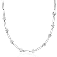 Paperclip Chain Custom Name Necklace (Silver)