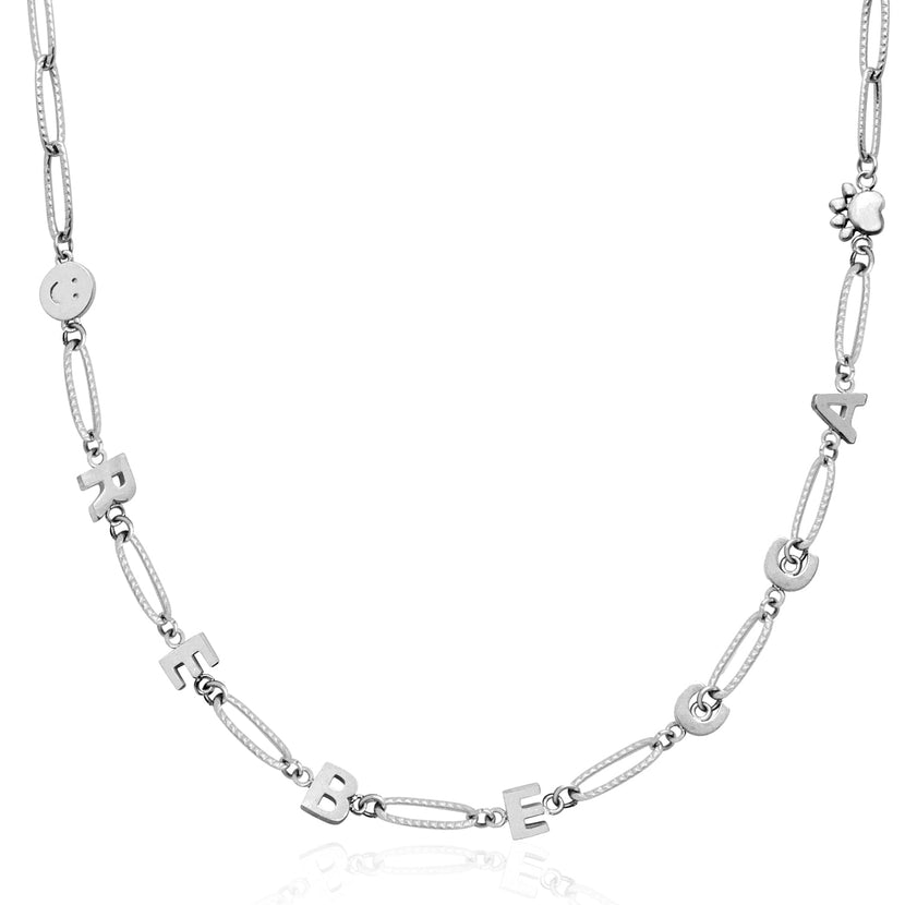 Paperclip Chain Custom Name Necklace (Silver)