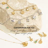 Custom Hanging Ocean Charm Bracelet (Gold)
