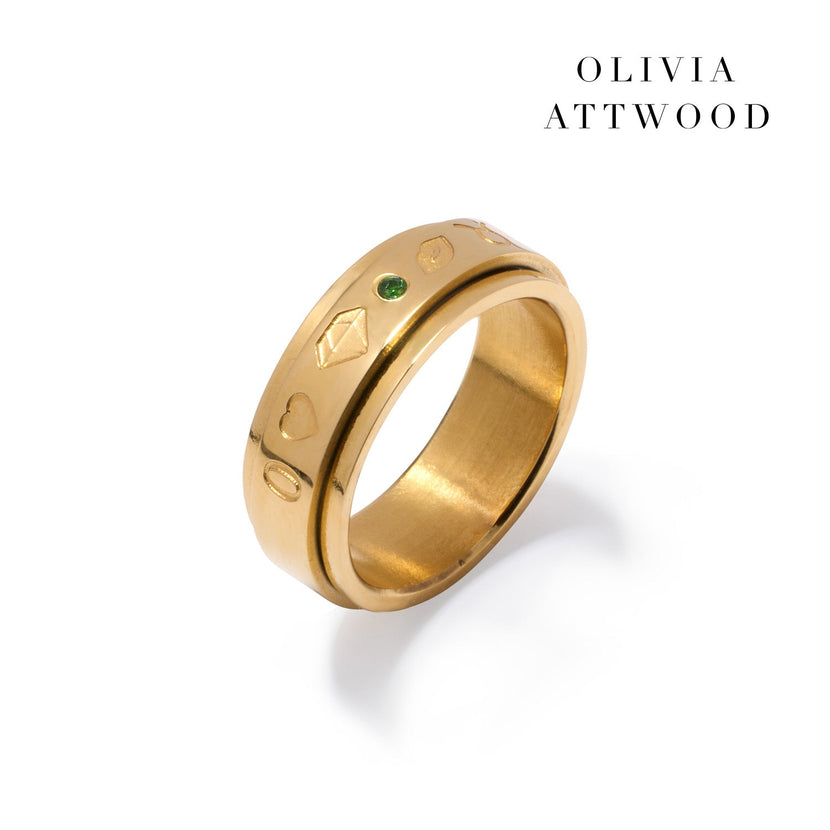 Custom Stamped Fidget Ring (Gold)