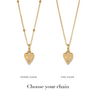 Custom Stamped Heart Pendant Necklace (Gold)