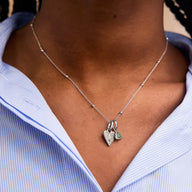 Custom Stamped Heart Pendant Necklace (Silver)