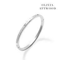 Custom Stamped Name Bangle (Silver)
