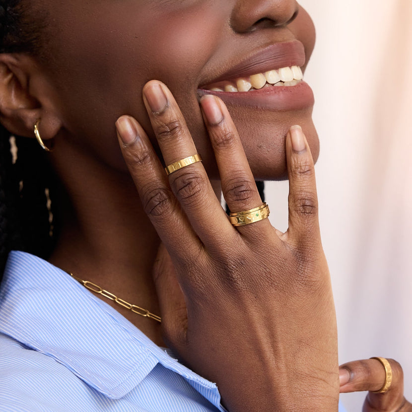 TEST - Custom Stamped Name Ring (Gold) - TEST