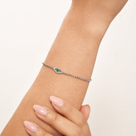 Custom Evil Eye Bracelet (Silver)