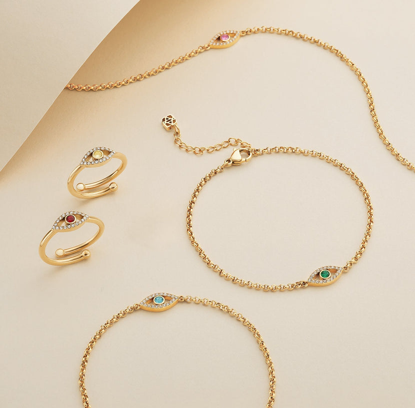 Custom Evil Eye Pendant Necklace (Gold)