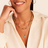 Amazonite Clover Pendant (Gold)