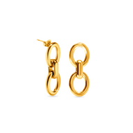 Double Hoop Statement Earring (Gold)
