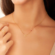 Mini Double Initial Necklace (Gold)