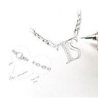 Double Initial Crystal Bracelet (Silver)