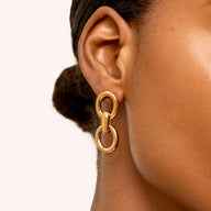 Double Hoop Statement Earring (Gold)