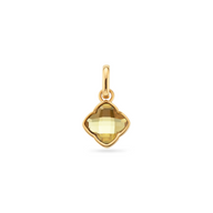 Faceted Birthstone Clover Pendant (Gold)