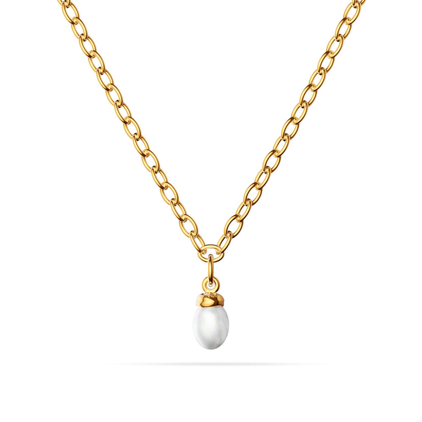 Fine Organic Pearl Necklace (Gold)