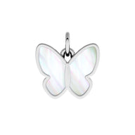 Made Mine Fine Charm - White Mother of Pearl Butterfly (Silver)