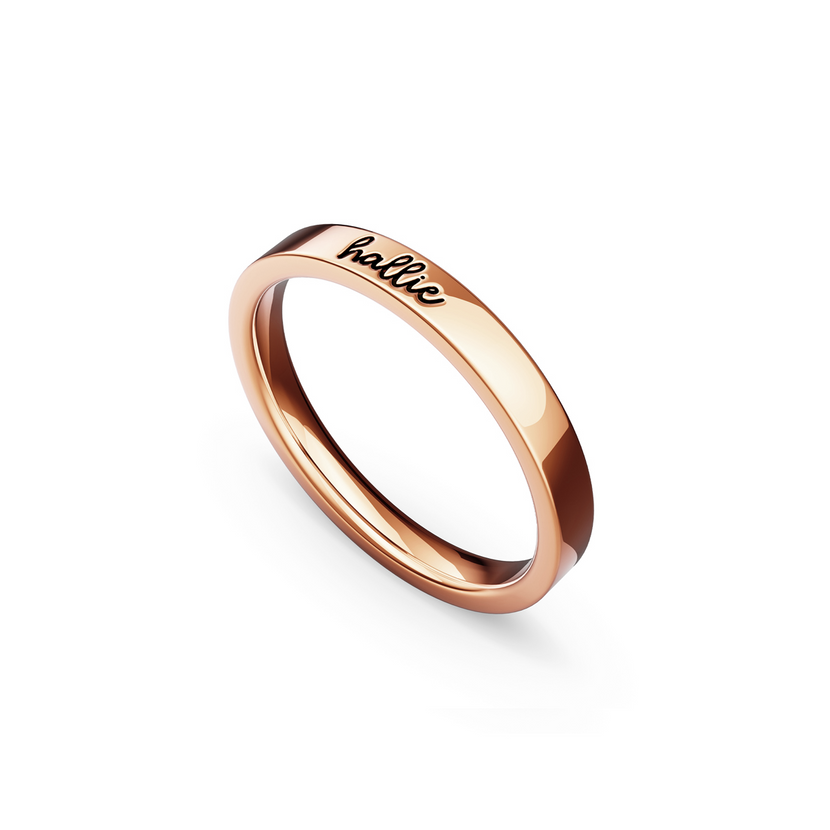 Fine Script Name Ring (Rose Gold)
