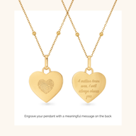 Uniquely Yours Fingerprint Heart Pendant (Gold)