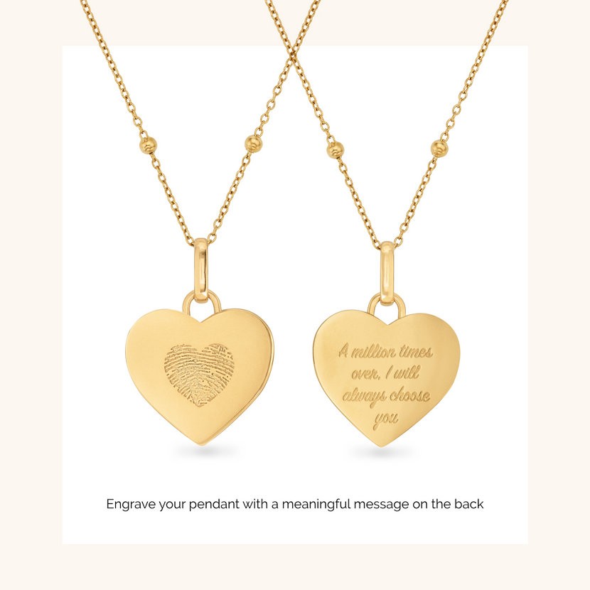 Uniquely Yours Fingerprint Heart Necklace Gift Set (US)