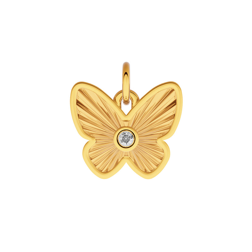 Made Mine Fine Charm - Fluted Butterfly (Gold)