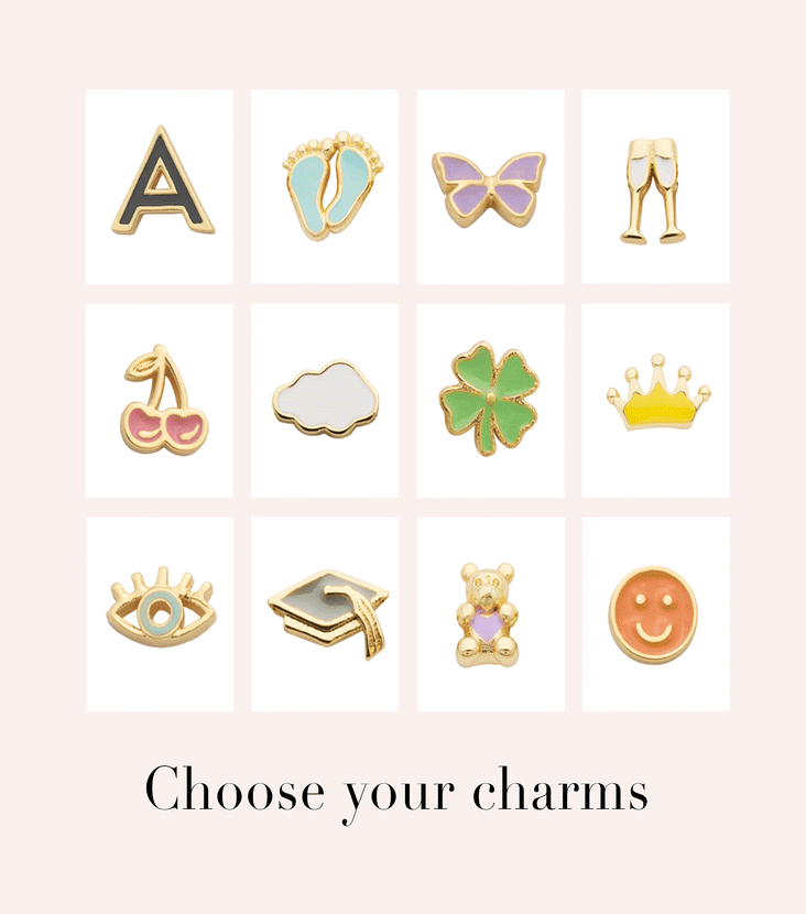 Mini Heart Birthstone Bracelet Bundle (Gold)