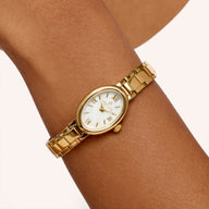 Oval & Pearl Watch Set (Gold)