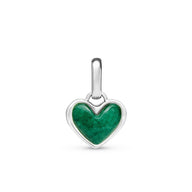 Green Quartz Heart Pendant (Silver)