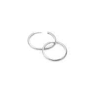 Large Hammered Hoop Earring (Silver)
