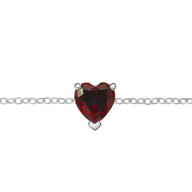Birthstone Heart Legacy Bracelet 1ct (Silver)