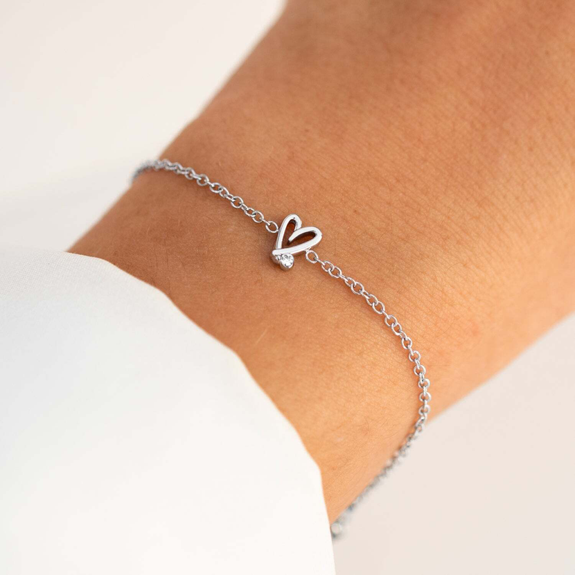 Stacey's Stories Doodle Heart Bracelet (Silver)