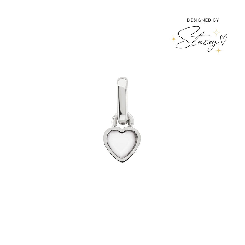 Stacey's Stories Mini Heart Birthstone Charm (Silver)