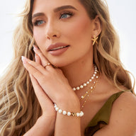 Lunar Pearl Initial Bracelet (Gold)