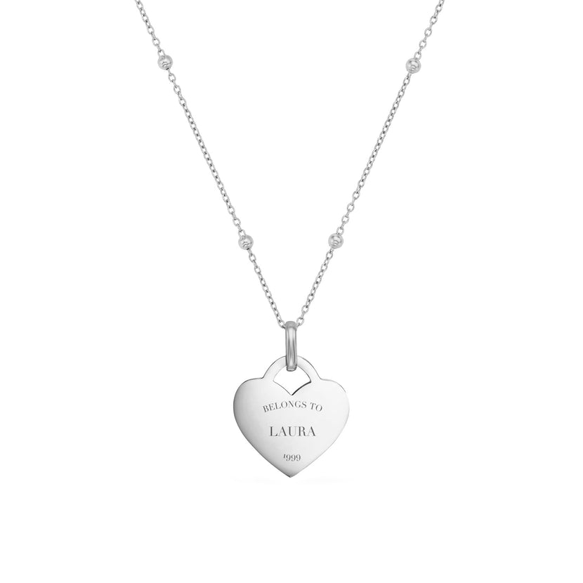 Heart Token Necklace (Silver) - Old
