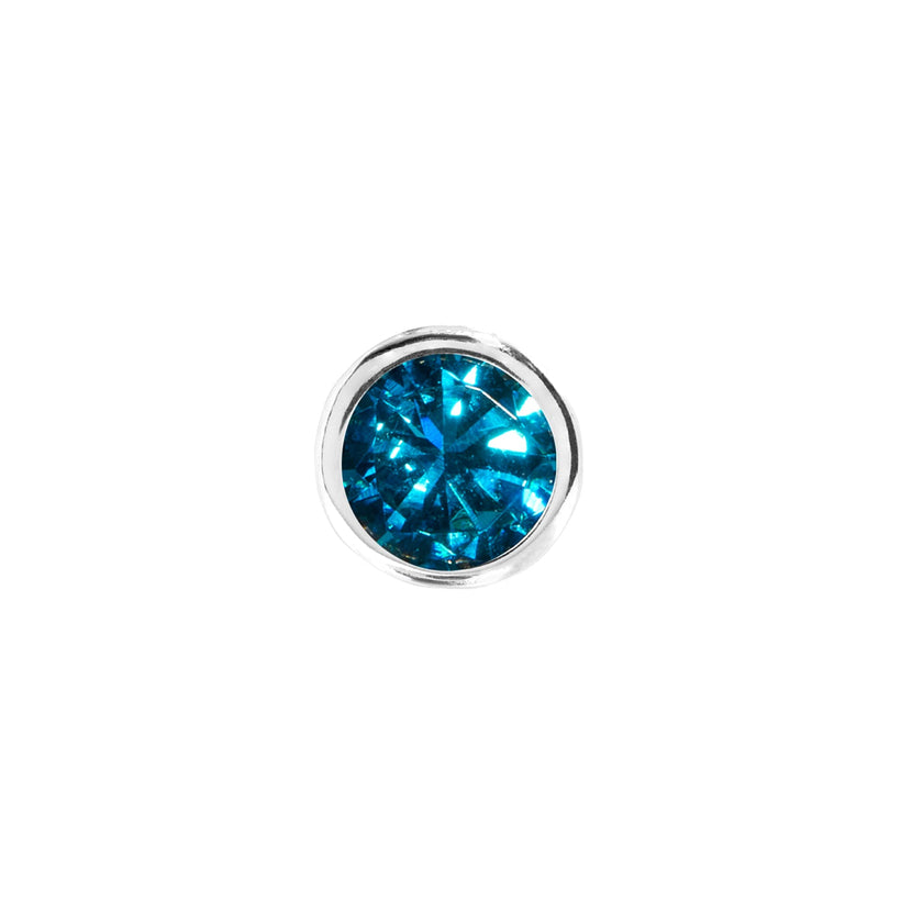 Birthstone Stud Earring (Silver)