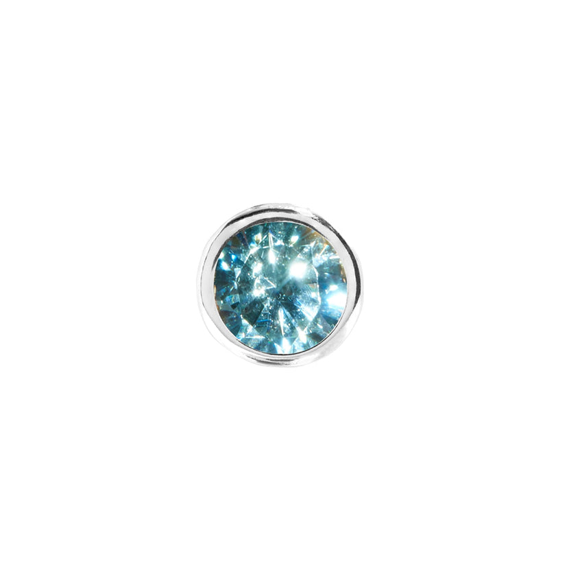 Birthstone Stud Earring (Silver)