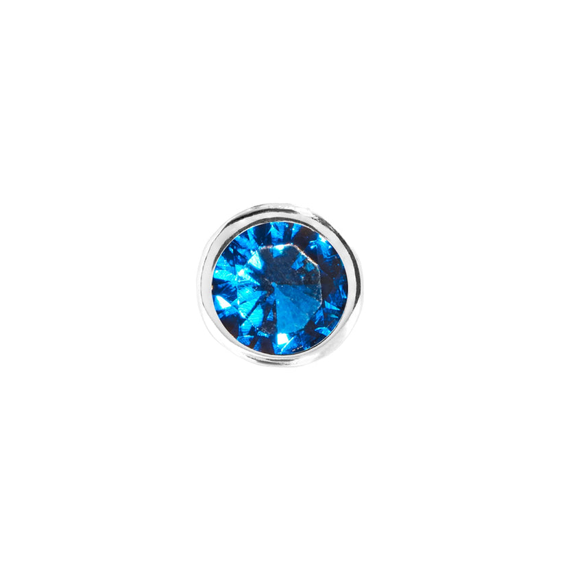 Birthstone Stud Earring (Silver)