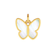 Made Mine Fine Charm - White Mother of Pearl Butterfly (Gold)