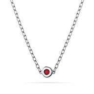Fine Molten Birthstone Necklace (Silver)