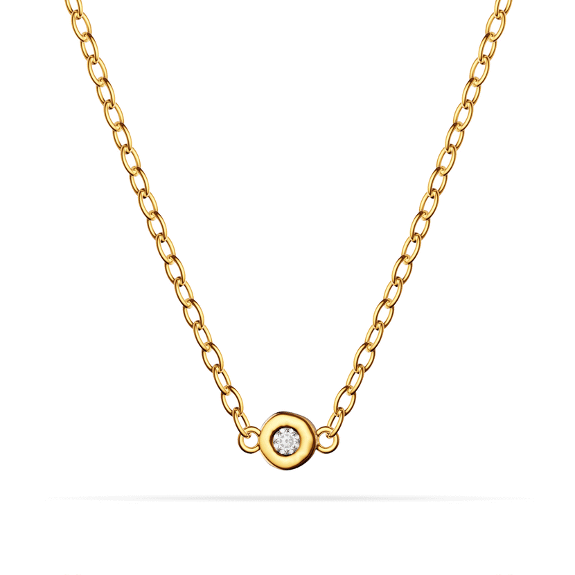 Fine Molten Birthstone Necklace (Gold)