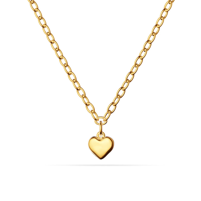 Fine Molten Heart Necklace (Gold)