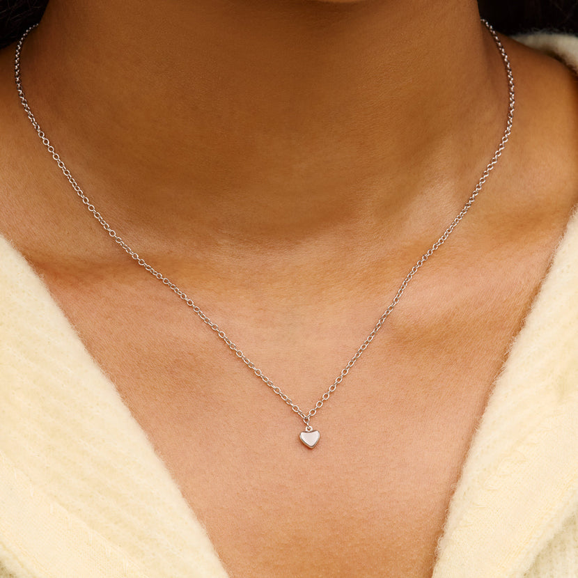 Fine Molten Heart Necklace (Silver)