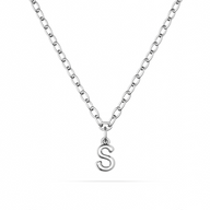 Fine Molten Initial Necklace (Silver)