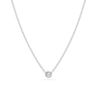 Mini Birthstone Necklace (Silver) BI