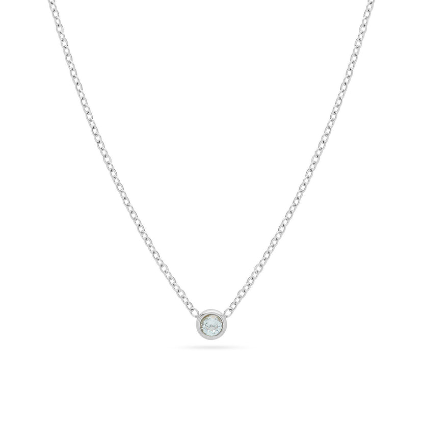 Mini Birthstone Necklace (Silver)
