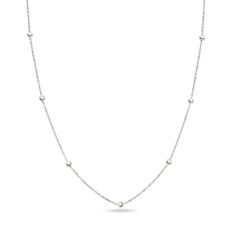 Mini Custom Stamped T-Bar Necklace (Silver)