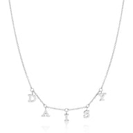 Mini Hanging Letter Name Necklace (Silver)