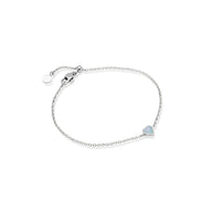 Blue Heart Bracelet (Silver)