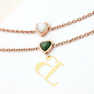 Mini Heart Birthstone Bracelet (Rose Gold)