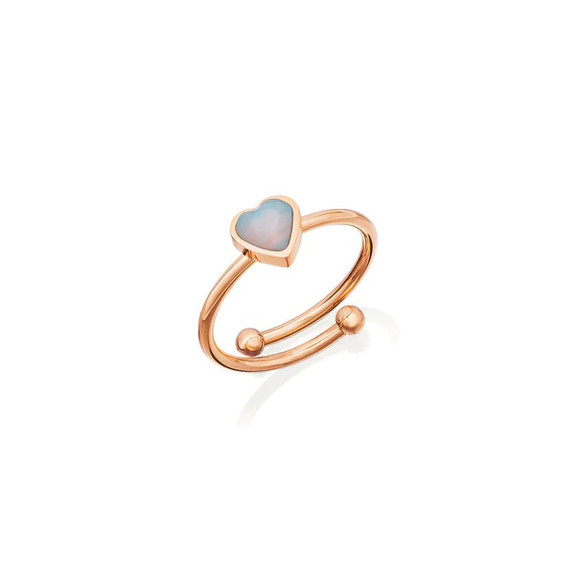 Mini Heart Birthstone Ring (Rose Gold)