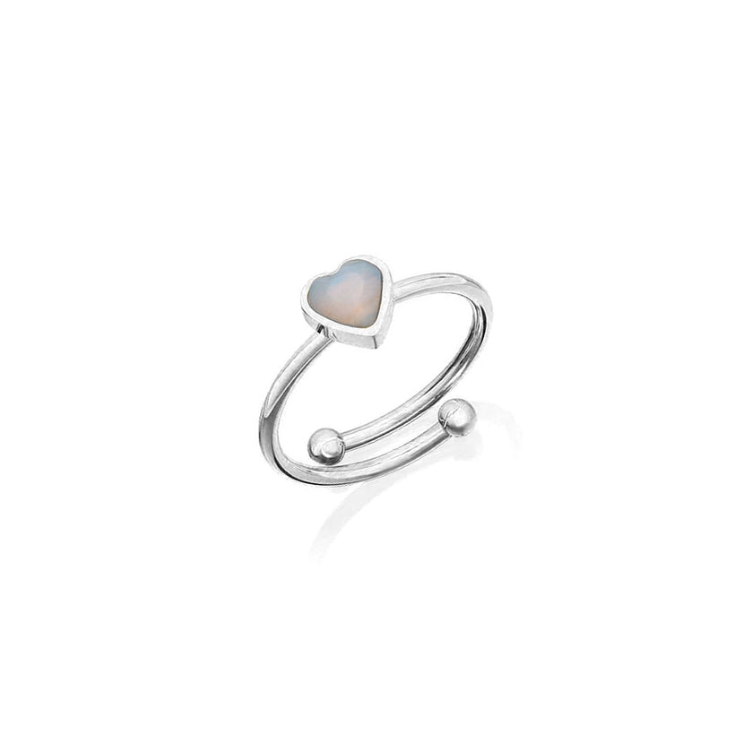 Mini Heart Birthstone Ring (Silver)