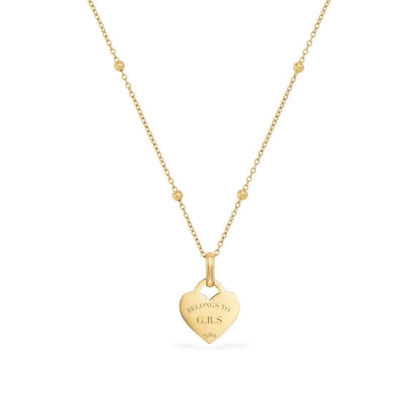 Mini Heart Token Necklace (Gold) - old