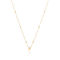 Mini Letter Sphere Chain Necklace (Gold)